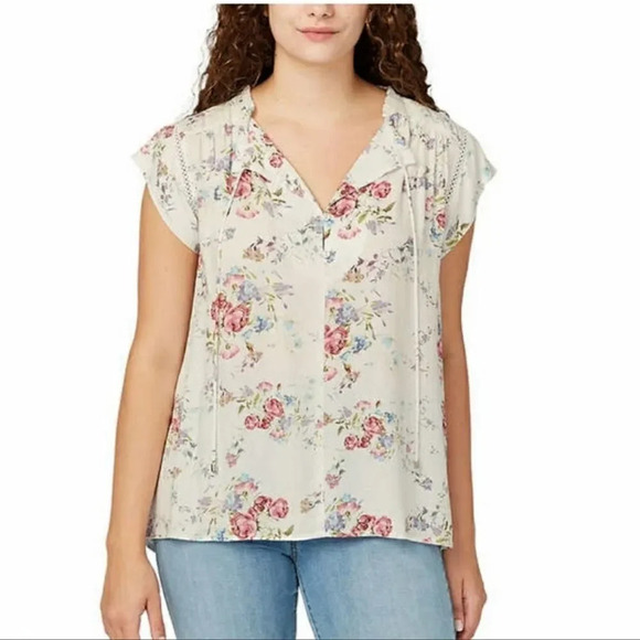 Buffalo Ladies' Flutter Sleeve Floral Top - Picture 1 of 7